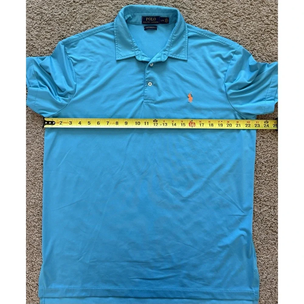 Polo Ralph Lauren Blue Te Short Sleeve Performance Polo Golf Shirt Mens Sz Large